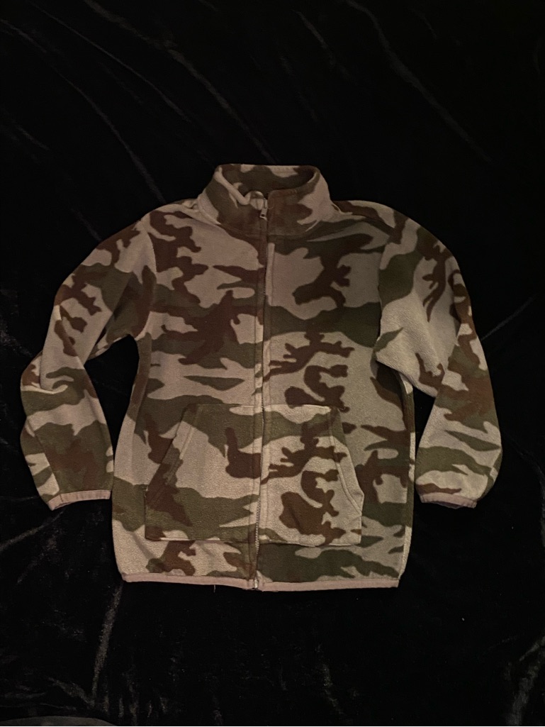 Athleta Kids Camo Zip Fleece Jacket - Green/Tan/Brown